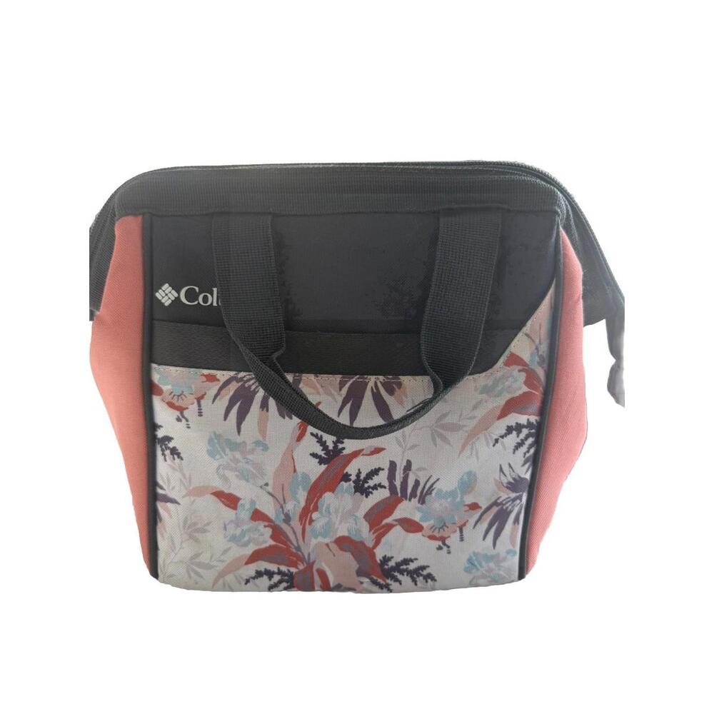 Columbia Insulated Lunch Bag Peach Gray Floral